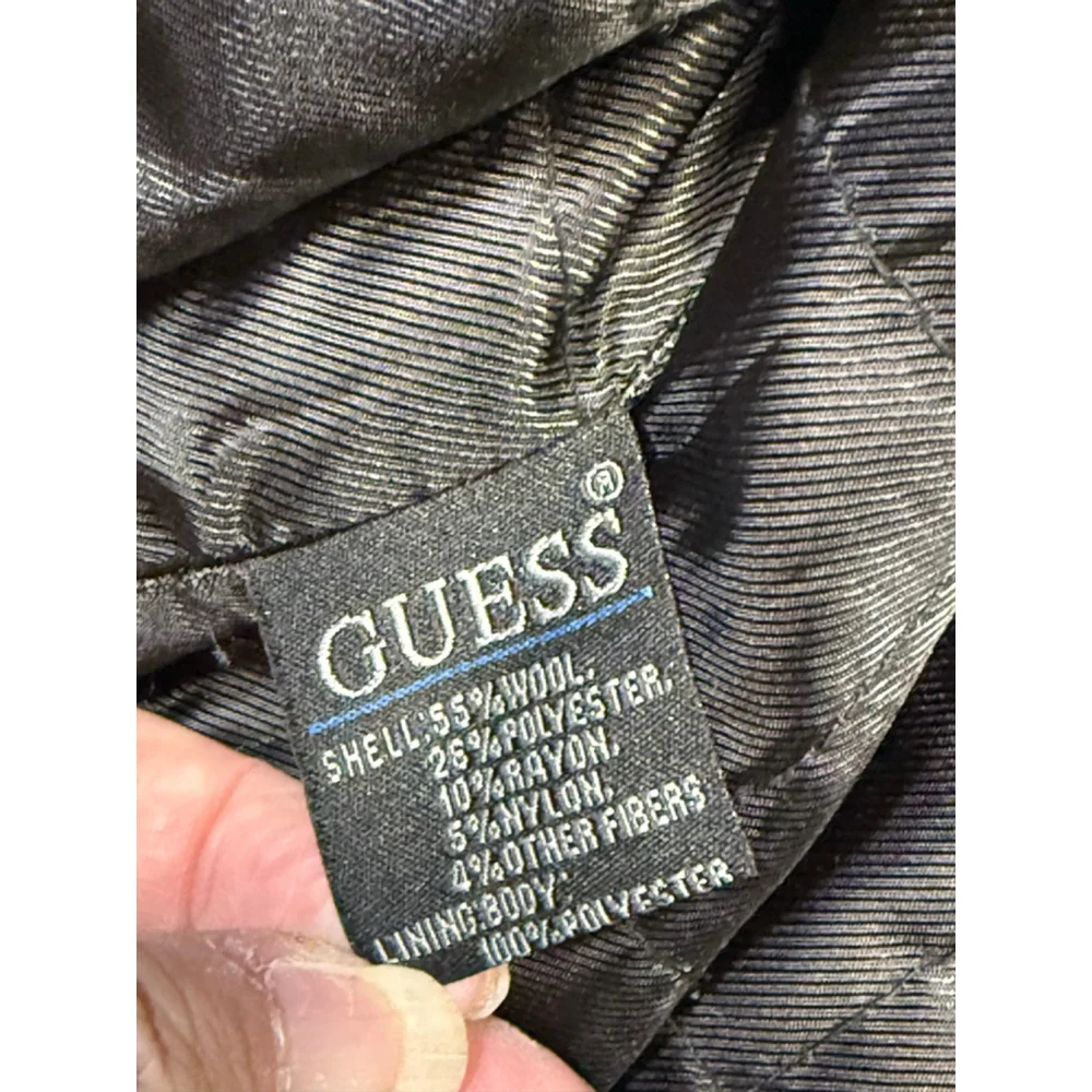 Men's GUESS Wool Black Military & Field Style Jacket XL